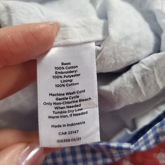 Talbots Gingham Mini Skirt 16P Toucan Embroidered Picnic Garden Party Summer - Picture 7 of 8